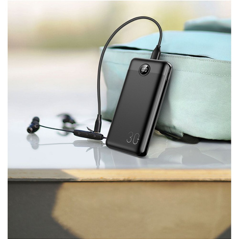Bateria zewnętrzna (Powerbank) VEGER L30 - 30 000mAh LCD Quick Charge PD 20W czarny (W3008PD )