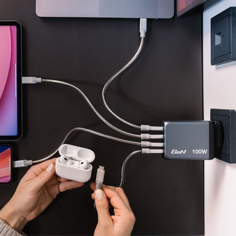 Verbatim Ładowarka sieciowa GaN 100W 3xUSB-C/USB-A + Adapter EU/UK/US GNC-100 32202