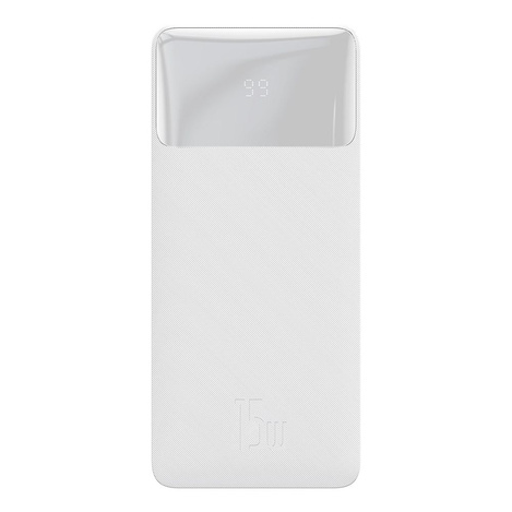 Baseus Bipow powerbank with display 30000mAh 15W white (Overseas Edition) + USB-A - Micro USB cable 0.25m white (PPBD050202)