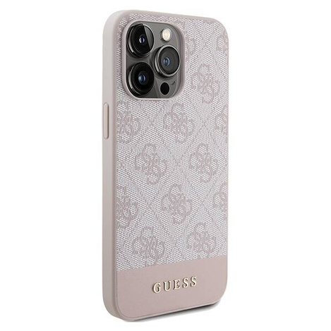 Oryginalne Etui GUESS hard case 4G Stripe Collection GUHCP14LG4GLPI do Iphone 14 Pro różowy