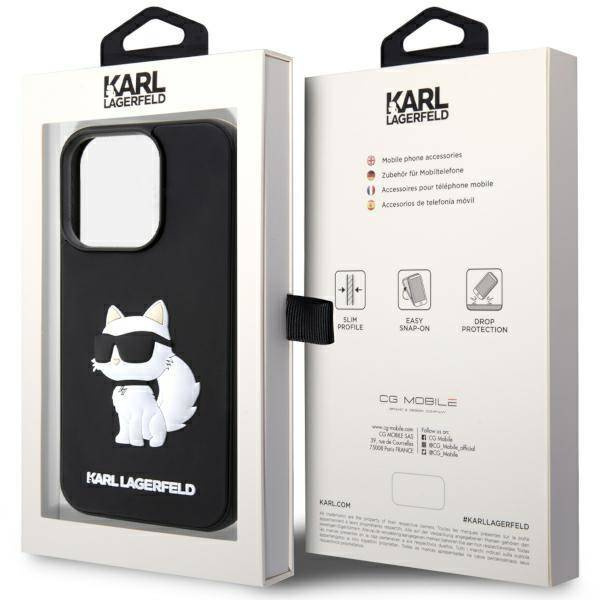 Karl Lagerfeld KLHCP14X3DRKHNK iPhone 14 Pro Max 6.7&quot; schwarz/schwarz Hardcase Rubber Choupette 3D