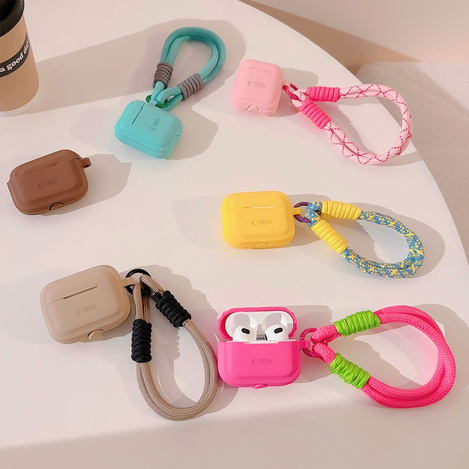 TECH-PROTECT ETUI SILICONE ROPE AIRPODS PRO 1/2 CAFFE LATTE