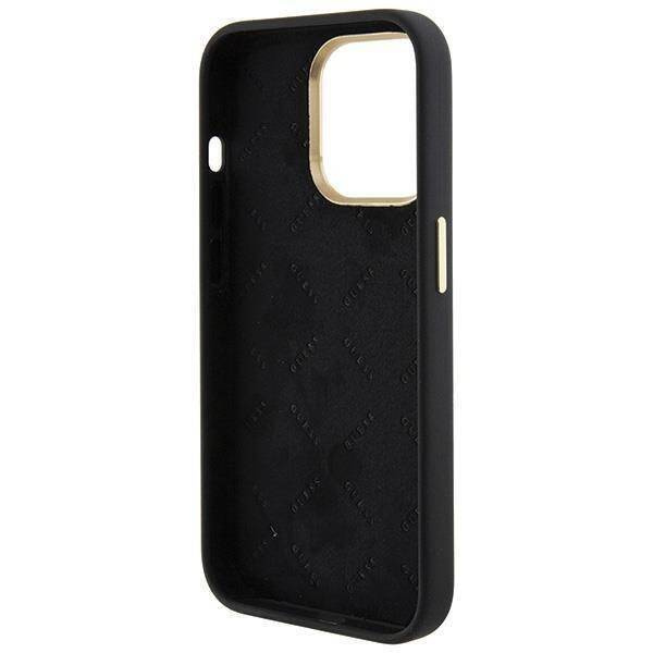 Oryginalne Etui APPLE IPHONE 15 PRO MAX Guess Hardcase Silicone Logo Strass 4G (GUHCP15XM4DGPK) czarne