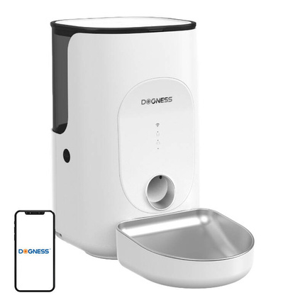Automatic pet feeder Dogness F16 4L with stainless steel bowl (white)