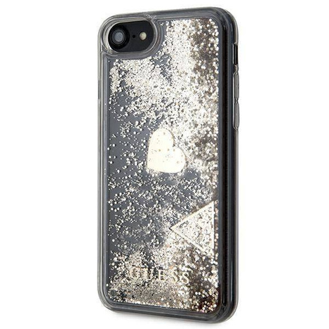 Original Handyhülle IPHONE SE 2022 / SE 2020 / 7 / 8 Guess Hardcase Glitter Charms (GUOHCI8GLHFLGO) gold