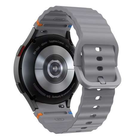 Pasek Tech-Protect Silicone Sport na Samsung Galaxy Watch 4 / 5 / 5 Pro / 6 / 7 / FE - szary