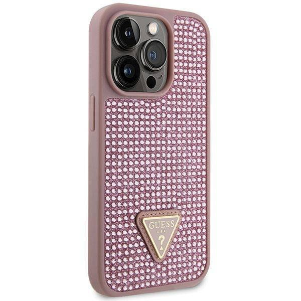 Guess GUHCP14LHDGTPP iPhone 14 Pro 6.1" pink/pink hardcase Rhinestone Triangle
