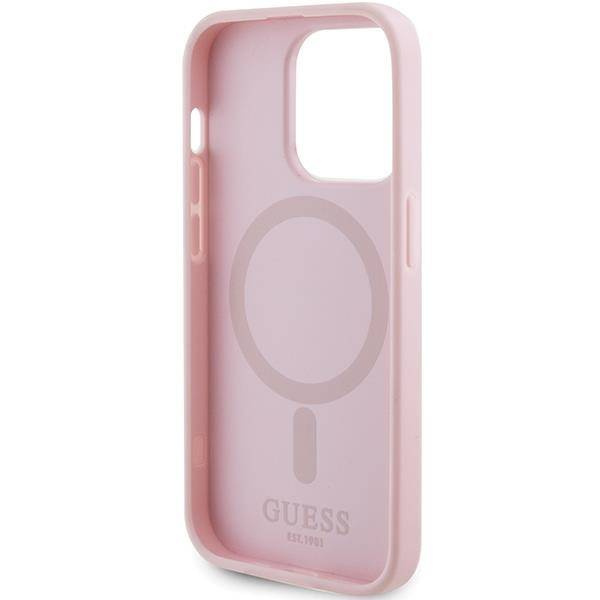 Guess GUHMP13LPSAHMCP case for iPhone 13 Pro / 13 - pink Saffiano MagSafe