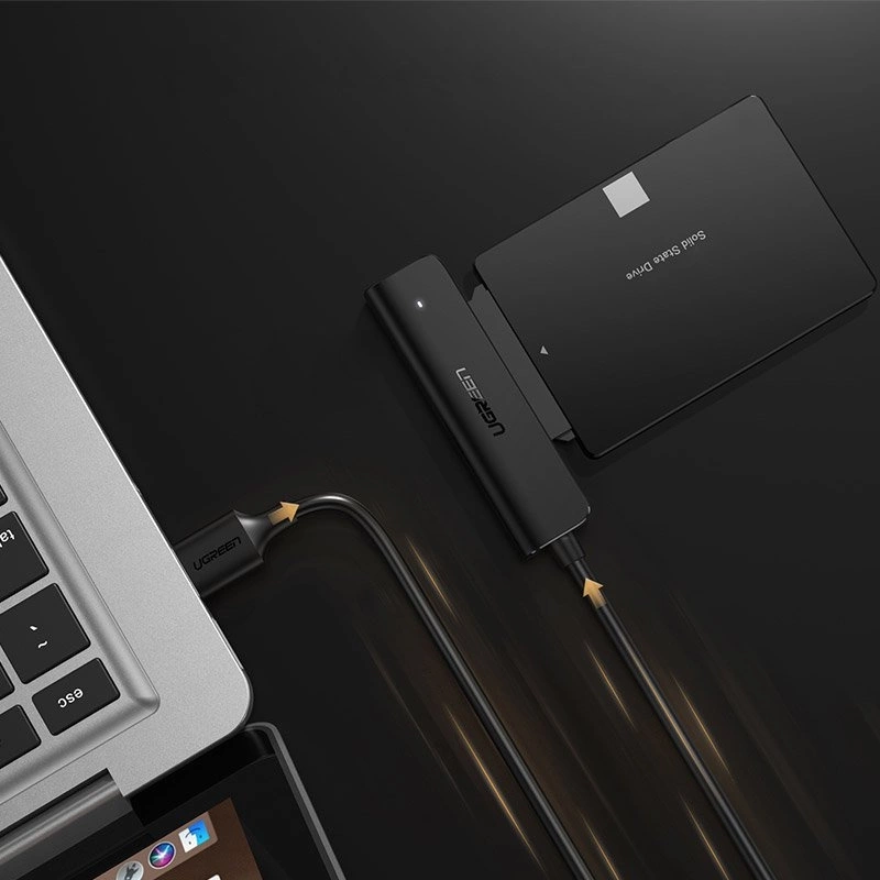 Ugreen adapter przejściówka dysku HDD SSD 2,5'' SATA III 3.0 - USB 3.2 Gen 1 (SuperSpeed USB 5 Gbps) czarny (70609 CM321)