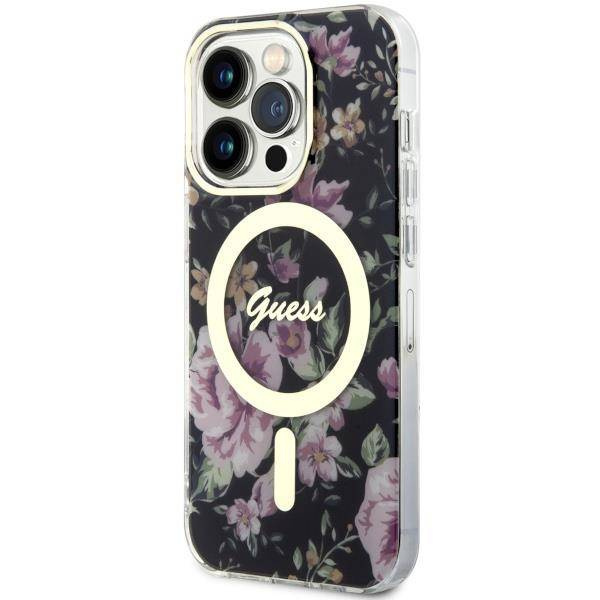 Guess GUHMP14LHCFWSK iPhone 14 Pro 6.1" black/black hardcase Flower MagSafe