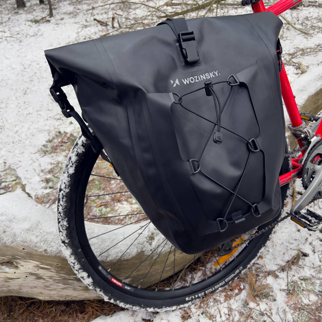 Wozinsky waterproof bicycle bag trunk pannier 25l 2in1 black (WBB24BK)