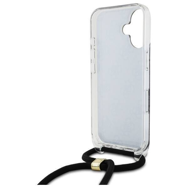 Original Case IPHONE 16 Guess Hardcase Crossbody Cord 4G Print (GUHCP16SHC4SEK) black