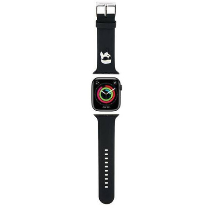 Armband für APPLE WATCH 4 / 5 / 6 / 7 / 8 / SE (38 / 40 / 41 MM) Karl Lagerfeld Strap 3D Rubber Karl Head (KLAWMSLKNK) schwarz