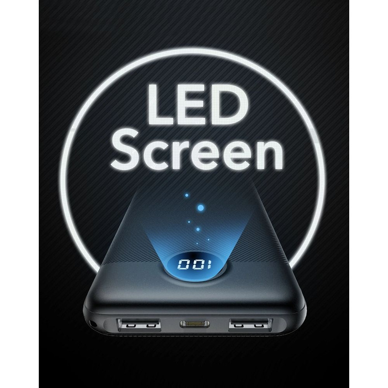Bateria zewnętrzna (Powerbank) VEGER L10 - 10 000mAh LCD czarny (W1105)