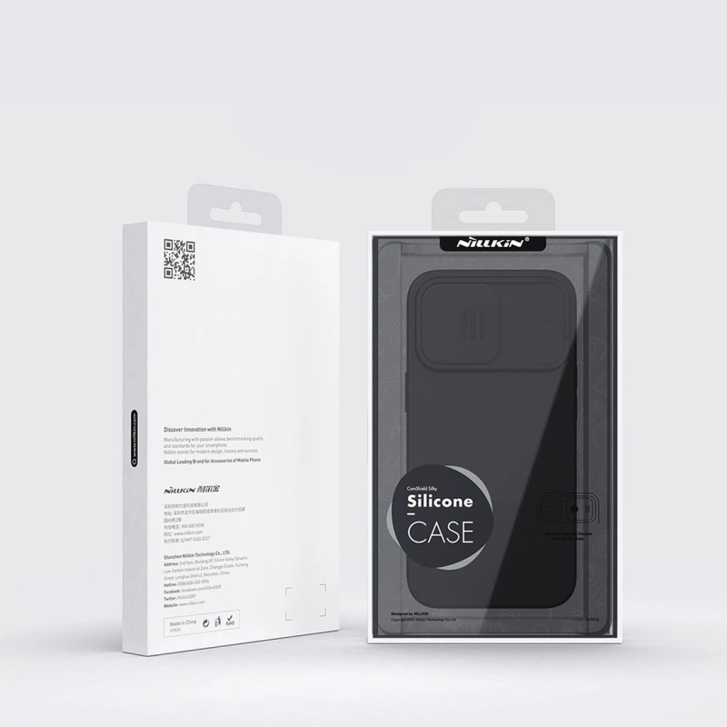 Nillkin CamShield Silky Silikonhülle iPhone 14 Pro Hülle mit Kameraschutz Blau