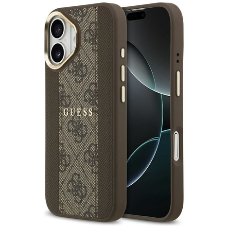 GUESS futerał do IPHONE 17 kompatybilny z MagSafe GUHMP17SPG4SEMCW (PU W/ 4G Stripe) brązowy