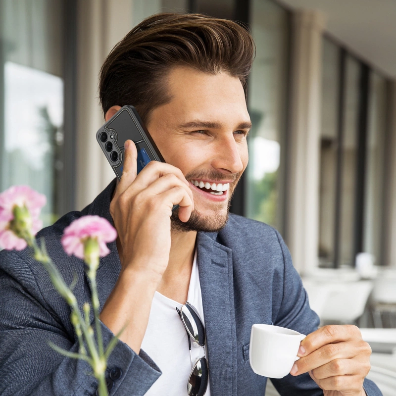 Dux Ducis Rafi II Hülle für Samsung Galaxy S25+ mit Ständer und Geldbörse – Schwarz