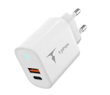 Ładowarka Sieciowa 45W USB + USB-C T-PHOX GLORY biała