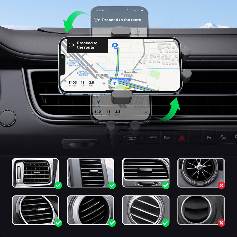 Ugreen Car Qi Wireless Charger 15W Autotelefonhalterung am Lüftungsgitter Schwarz (40118 CD256)