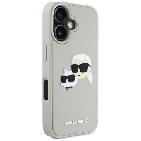 Case IPHONE 16 Karl Lagerfeld HC 3D Rubber Double Heads beige