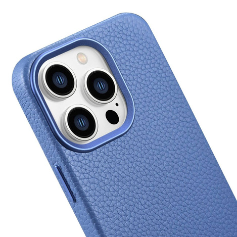 iCarer Case Leather genuine leather case for iPhone 14 Pro hellblau (WMI14220710-LB) (MagSafe compatible)