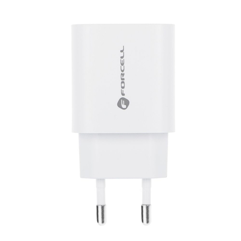 Forcell Ładowarka Sieciowa - 3A 30W z dwoma portami: USB typ C i USB A z ładowaniem PD i QC 4.0