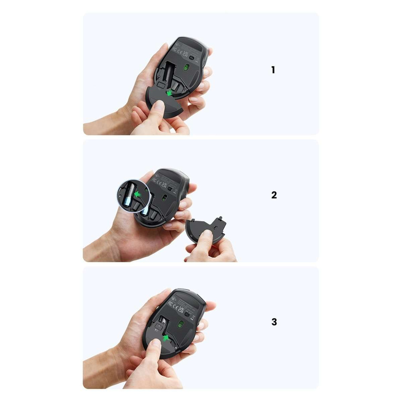 Ugreen optical wireless mouse USB 2.4GHz / Bluetooth 5.0 4000 DPI black (MU006)
