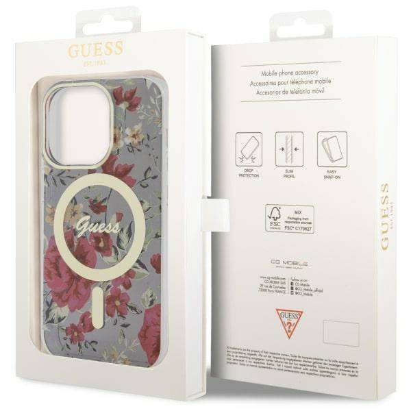 Guess GUHMP14LHCFWSA iPhone 14 Pro 6.1" grün/khaki Hardcase Flower MagSafe