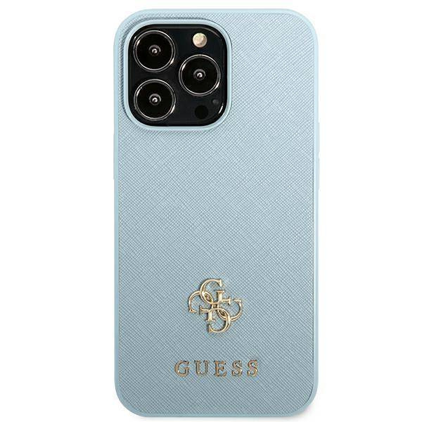 Original Case IPHONE 13 PRO Guess Hardcase Saffiano 4G Small Metal Logo (GUHCP13LPS4MB) blue
