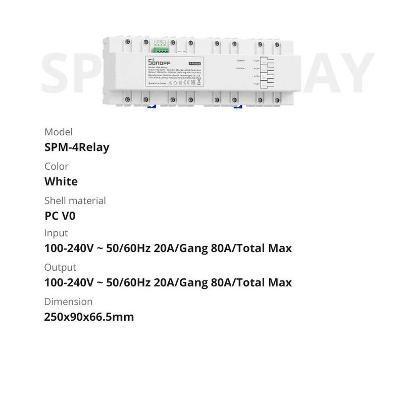 Sonoff SPM-4Relay stapelbarer Leistungsmesser