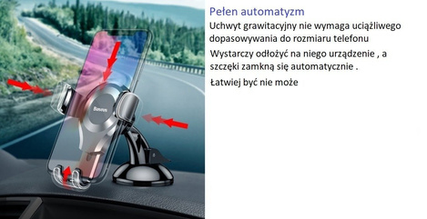 Baseus Osculum - Grawitacyjny uchwyt samochodowy na deskę rozdzielczą (srebrny)