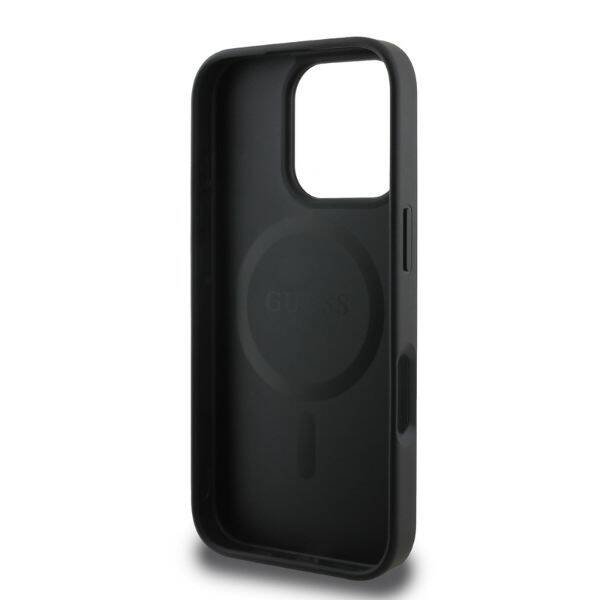 GUESS futerał do IPHONE 16 Pro Max kompatybilny z MagSafe GUHMP16XP4RPSK (4G Pronted Stripes) czarny