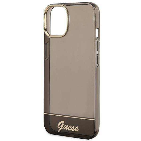 Original Handyhülle IPHONE 14 PLUS Guess Hardcase Translucent schwarz