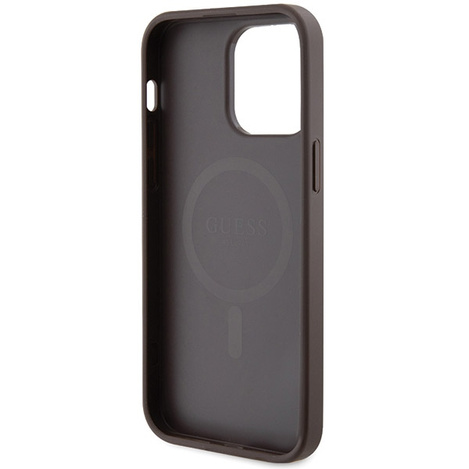 Oryginalne Etui GUESS Hardcase GUHMP14LG4GFRW do iPhone 14 Pro (Kompatybilny z Magsafe / 4G Ring classic logo / brązowy)