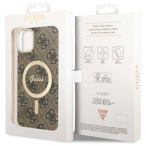 Guess GUHMN61H4STW iPhone 11 6.1" braun/braun Hardcase 4G MagSafe