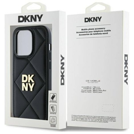 Original Case IPHONE 14 PRO DKNY Quilted Stack Logo (DKHCP14LPQDSLK) black