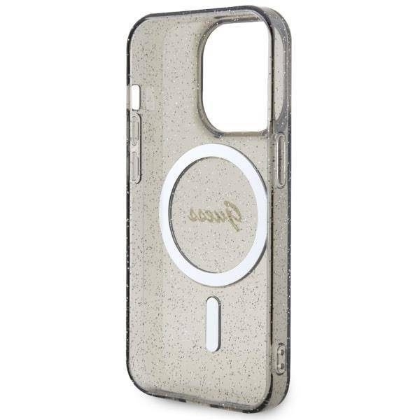 Guess GUHMP14XHCMCGK iPhone 14 Pro Max 6,7" schwarz/schwarze Hardcase Glitter Gold MagSafe