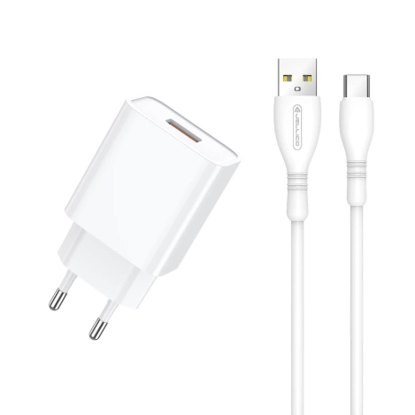 JELLICO ładowarka sieciowa C7 22.5W 1xUSB QC3.0 + kabel USB-C Biały
