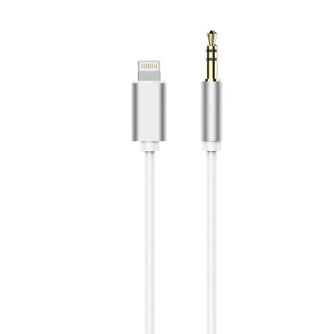 Adapter HF/audio do iPhone Lightning 8-pin do Jack 3,5mm biały kabel (męski)