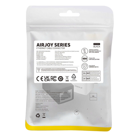 Netzwerkanschluss Baseus AirJoy Series RJ-45 Ethernet-Kabelanschluss 1 Stück - Schwarz