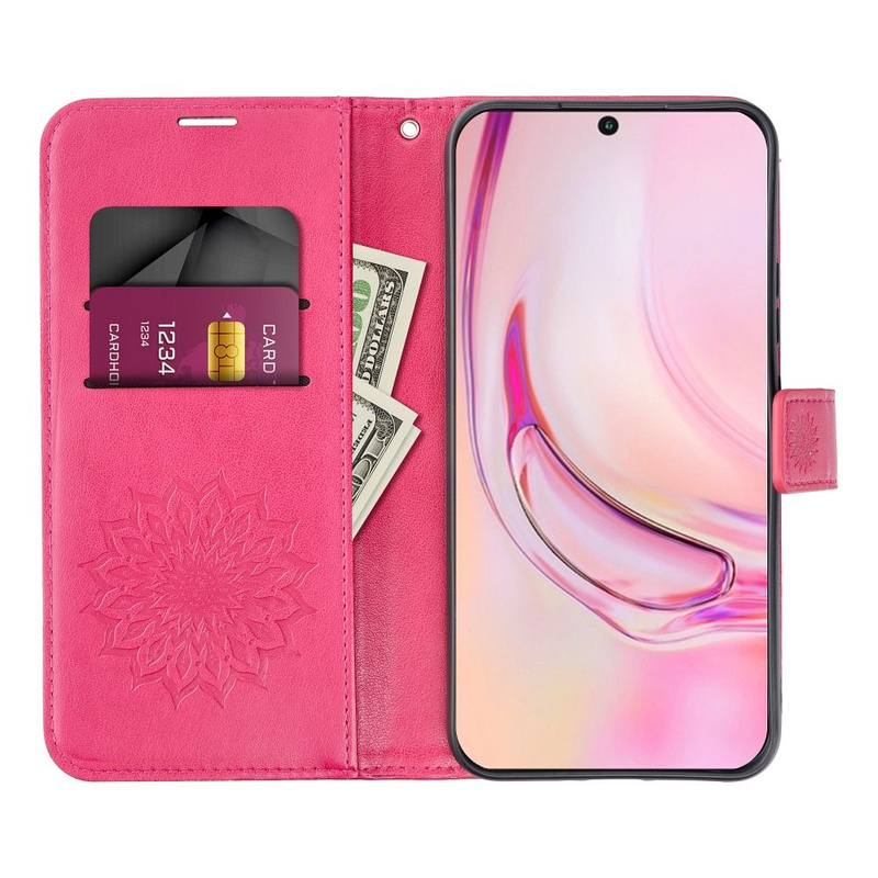 Kabura MEZZO Book do SAMSUNG S25 Ultra mandala magenta