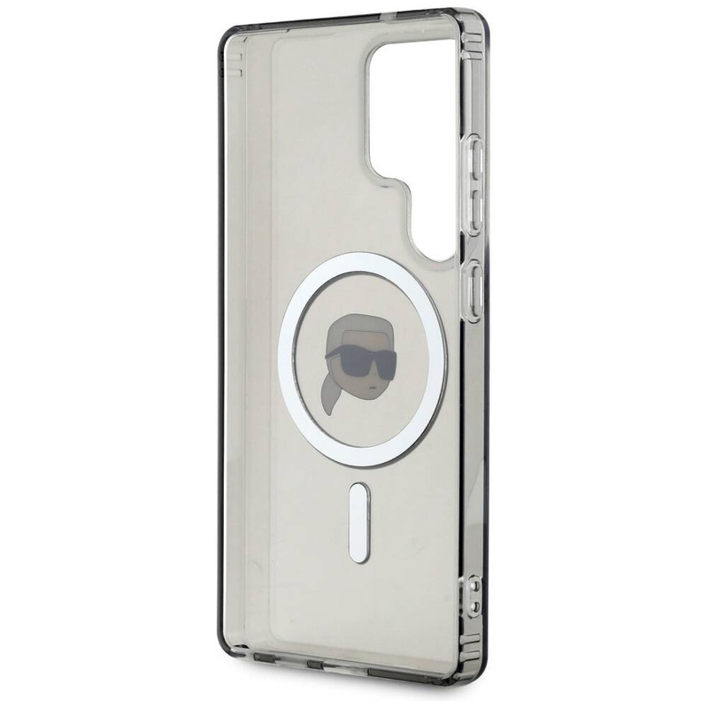 Etui Karl Lagerfeld Button Karl Head Printed Logo MagSafe Samsung Galaxy S25 Ultra czarny