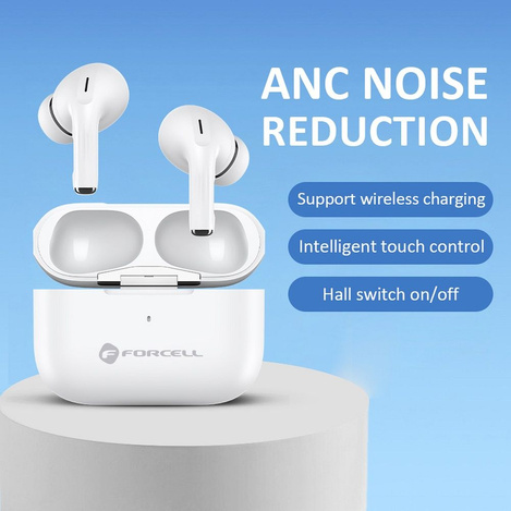 FORCELL F-AUDIO słuchawki bezprzewodowe / bluetooth stereo TWS Master PRO białe
