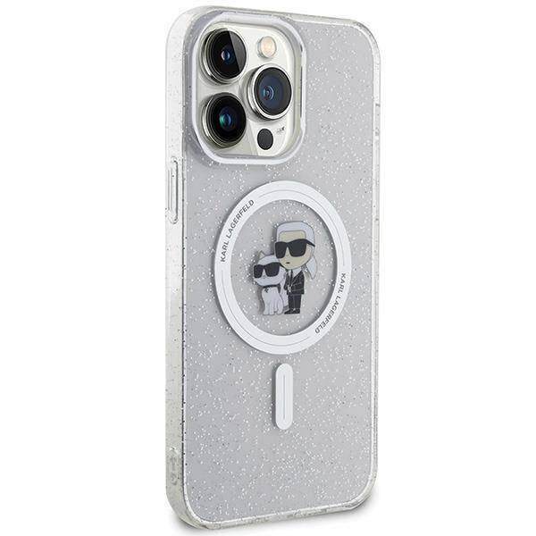 Karl Lagerfeld Karl&amp;Choupette Glitter MagSafe case for iPhone 15 Pro Max - transparent