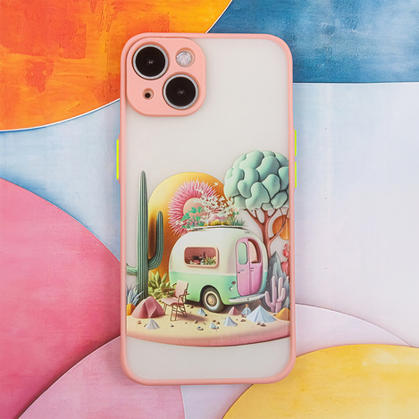 Nakładka Ultra Trendy do iPhone 14 6,1" Travel różowa