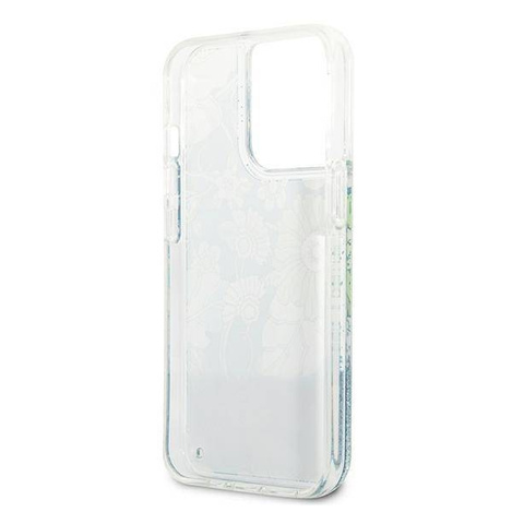 Guess GUHCP13LLFLSN iPhone 13 Pro / 13 6,1" zielony/green hardcase Flower Liquid Glitter