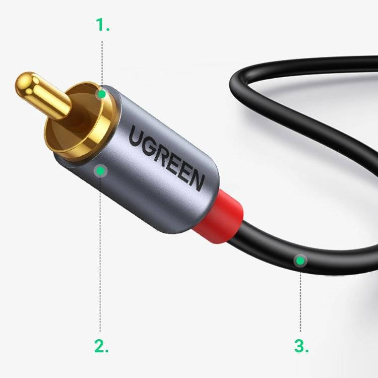 Ugreen USB Type C (male) - 2RCA (male) audio cable 1,5m gray (20193 CM451)