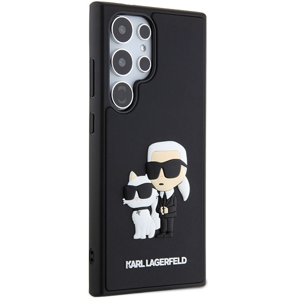 Oryginalne Etui KARL LAGERFELD hardcase 3D Rubber Karl&Choupette KLHCS24L3DRKCNK do Samsung Galaxy S24 Ultra czarny