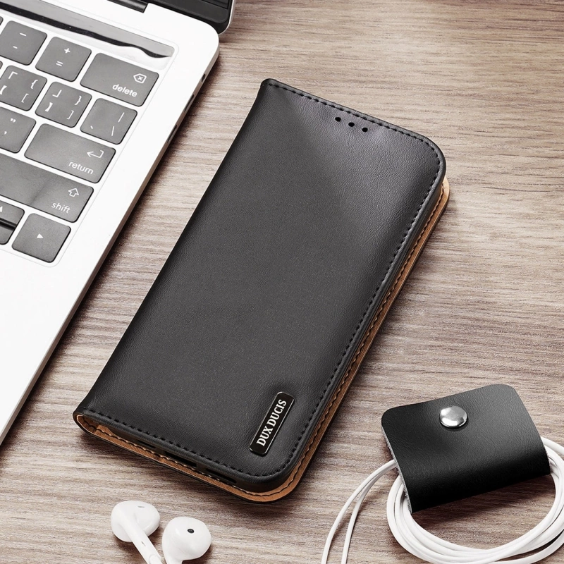 Dux Ducis Hivo echt Leder booktype case schutzhülle aufklappbare hülle für iPhone 14 Pro Max braun
