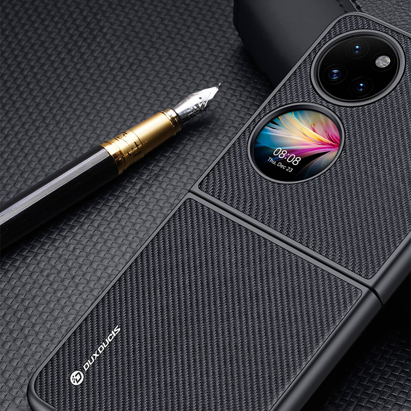 Dux Ducis Fino etui pokrowiec pokryty nylonowym materiałem Huawei P50 czarny